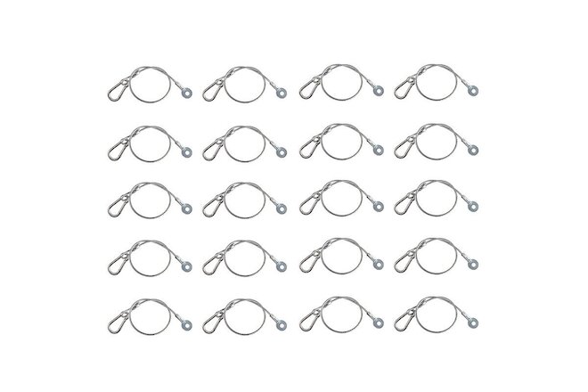 20 Pack Stage Light Safety Cables 12" Stainless Steel Ropes 66lb Load Duty