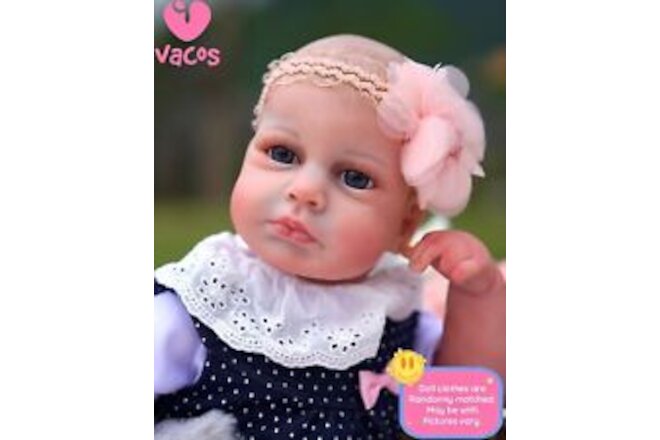 VACOS Awake LouLou Reborn Dolls 3D Skin Realistic Baby Lifelike Newborn Gift