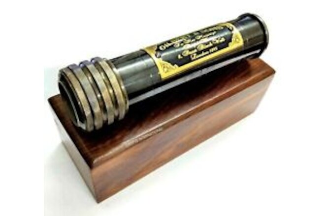 Antique Brass Kaleidoscope With Wood Box Nautical Collectible