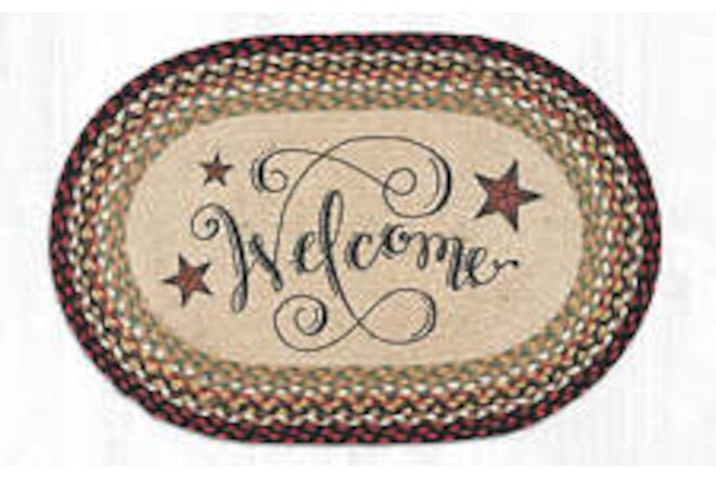 Earth Rugs OP-319 Welcome Barn Stars Oval Patch 20" x 30"