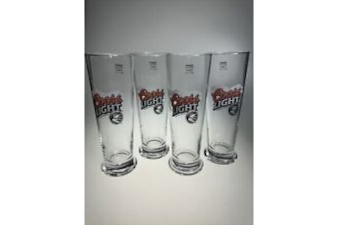 SET OF 4 NEW RARE sahm Coors Light 0.4L Mountains Glasses Made in Germany