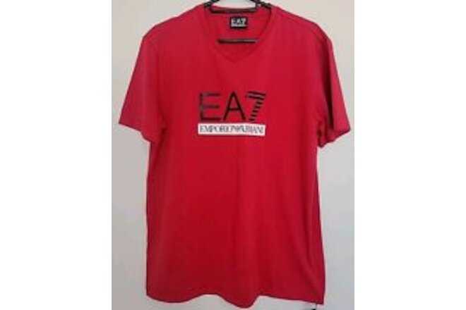 T shirt Uomo Armani Maglia EA7 Emporio Armani Mezza Manica Corta Size L Red