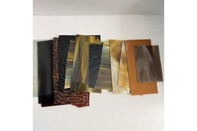 Stained Glass Old Spectrum Premium Scrap & Trims 3 lbs Browns & Dark Colors