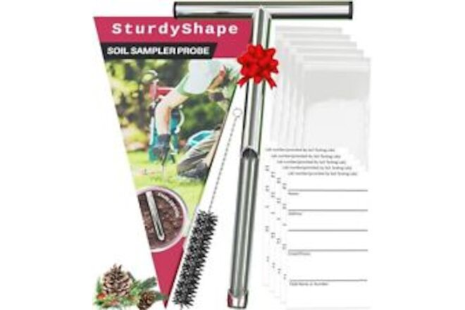 SturdyShape Soil Probe. The Soil Sample Probe is Polished Inside, 12in, Stain...