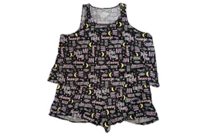 Joyspun 2 Piece Pajama Set Tank Shorts Size 3X  22 24 Black Multi Colors NEW