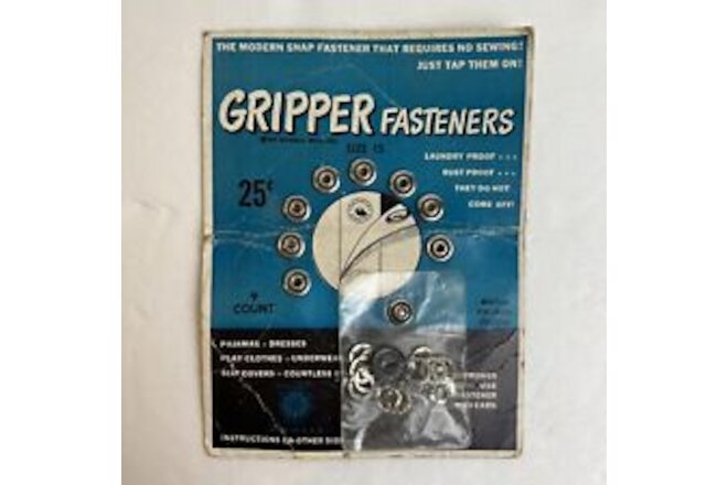 Vintage Scovill Gripper Snap Fasteners Size 15  9 Count From 1948