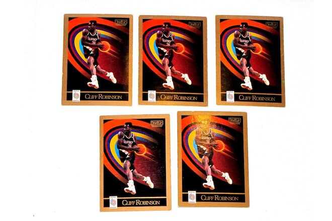 Lot Of 5 1990 SkyBox Basketball Card #239 Cliff Robinson Rookie