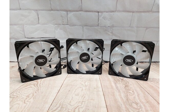 DEEPCOOL CF120C RGB 120mm Case Fan, Addressable RGB, 12V, DF1202512CD - QTY 3