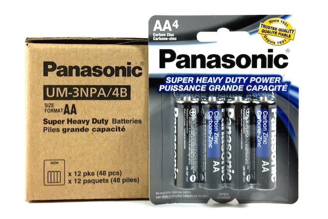 8x Panasonic AA 1.5V Batteries Heavy Duty Power Carbon Zinc Double A Battery