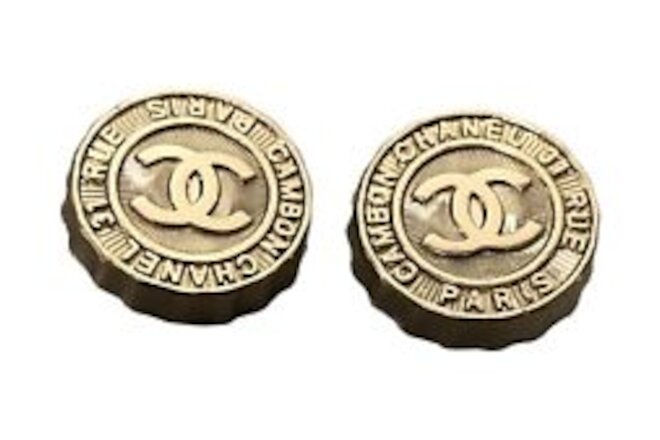 Chanel Buttons Gold Bottle Caps Set Of 2