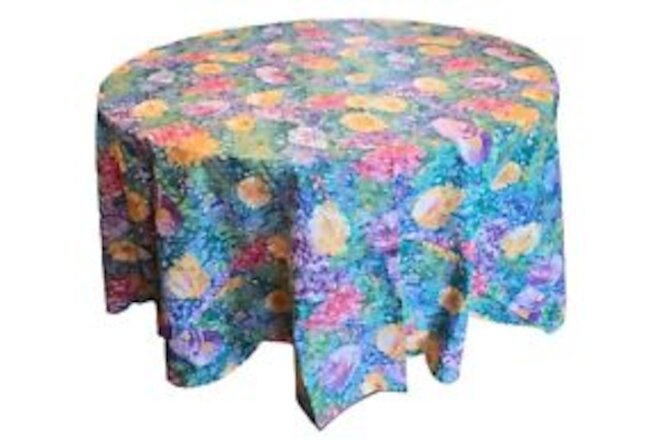 NEW Matouk Tablecloth Round 90" Floral VINTAGE Cotton Blend Luxury Linens RARE