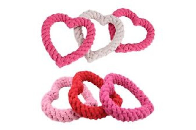 Dog Rope Toy Eye-catching Tear-resistant Valentine's Day Themed Dog Rope Toy