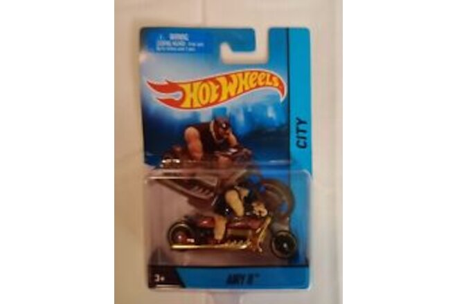 Hot Wheels City 2012 Airy 8 With Rider Brown Motorcycle Hard to Find NEW, SEALED