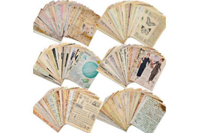 200 Sheets of Vintage Scrapbook Paper Pack, Journaling Scrapbooking Supplies Cra