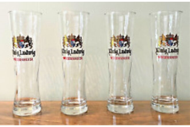 Konig Ludwig Weissbier .5L Wheat Style Pilsner Beer Glasses 9.5" Tall 22oz.