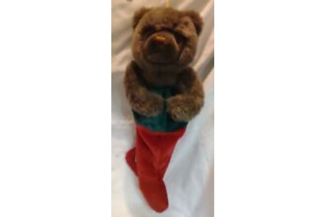 22" Christmas Stocking 3D  Teddy Bear Plush Beary Christmas New W/ Tags