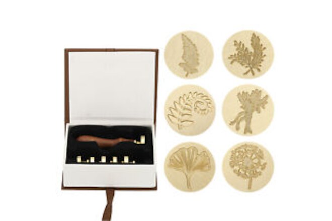 Plant Wax Seal Stamp Kit Flower Wax Stamp with Wooden Handle
