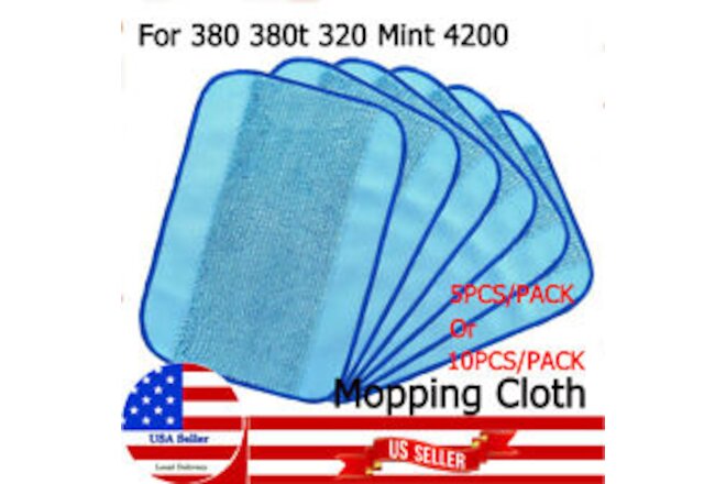 5/10PCS Mopping Cloth Wet Mop Pads for iRobot Braava 380 380t 320 Mint 4200 5200