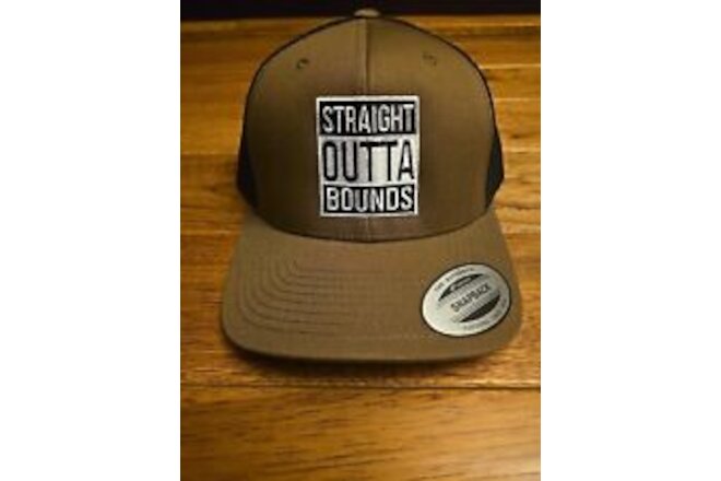 Straight Outta Bounds Yupong SnapBack Golf Hat NWT Brown