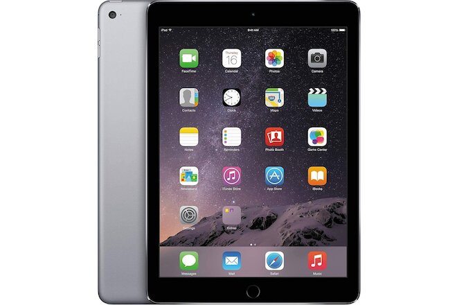 Apple iPad Air 2, WiFi & 4G Cellular Unlocked - 16GB 32GB 64GB  - Gray Silver