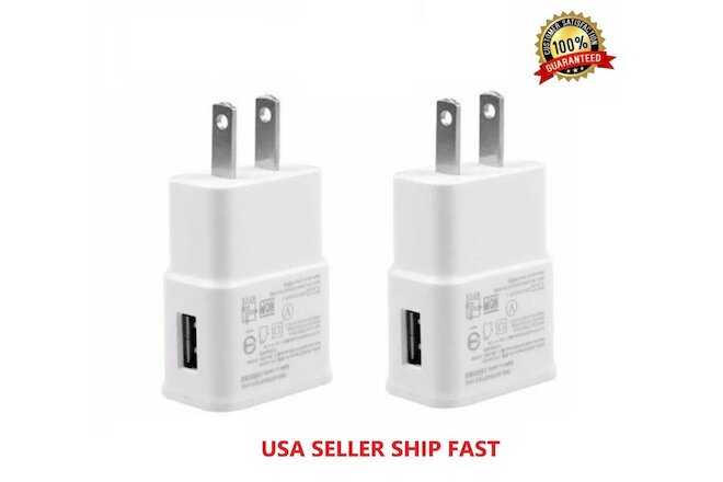 2-Pack 2AMP USB POWER ADAPTER WALL CHARGER For Universal SAMSUNG LG iPHONE