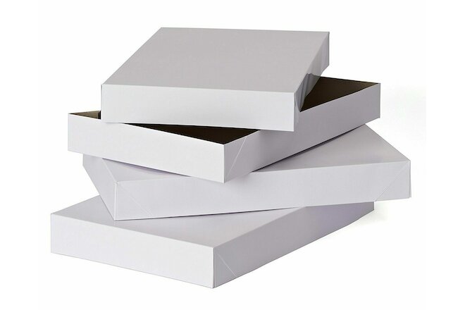 3-PACK White Gift Boxes with Lids 11.5" x 8.5" x 1.5" for Presents Small Clothes