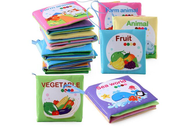 Baby Toys Assorted Baby Fabric Books - Soft Cloth Baby Books (5pcs per order)