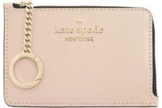 Kate Spade Staci Colorblock Medium L-zip Card Holder  - Warm Beige / Black