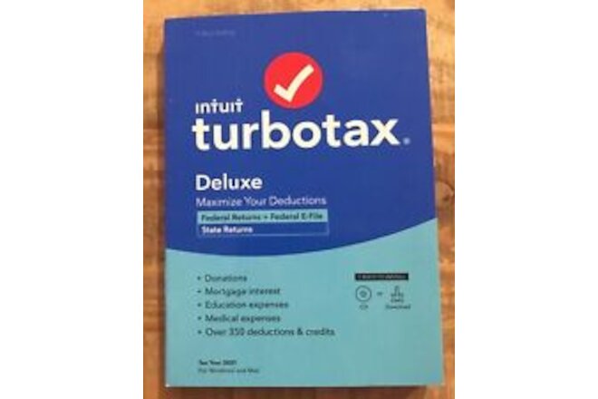 Intuit TurboTax Deluxe for State 2021 Federal & E-file Returns NEW⭐️