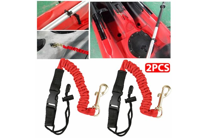 2Pcs Kayak Paddle Fishing Leash Rope Rod Canoe Safety Lanyard Boat Accessories