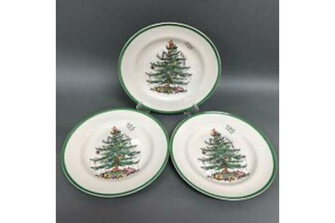 Spode Christmas Tree Dinner Plates Green Band Lot of 3 - Retail $42 each