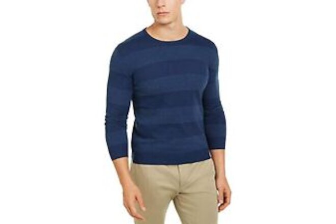 MSRP $65 Tasso Elba Men's Rugby Boucle Sweater Navy Size Large