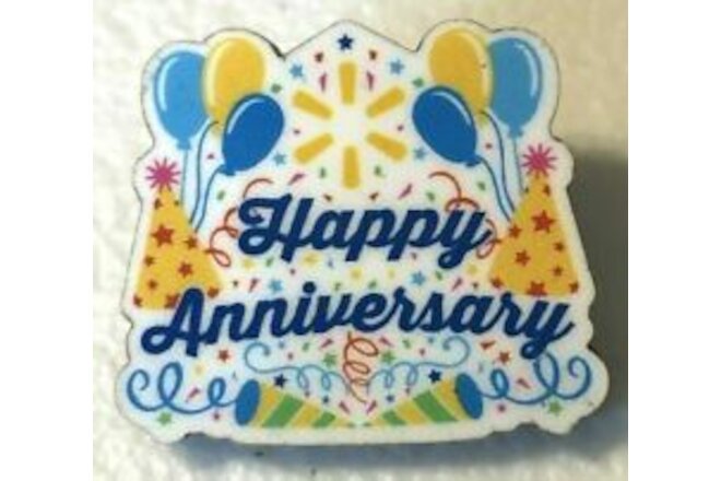 Rare Walmart Lapel Pin Happy Anniversary Balloons Spark Wal-mart Pinback