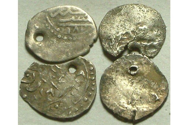 Lot of 4 original Islamic silver akce coins Ottoman Empire Sultan you identify