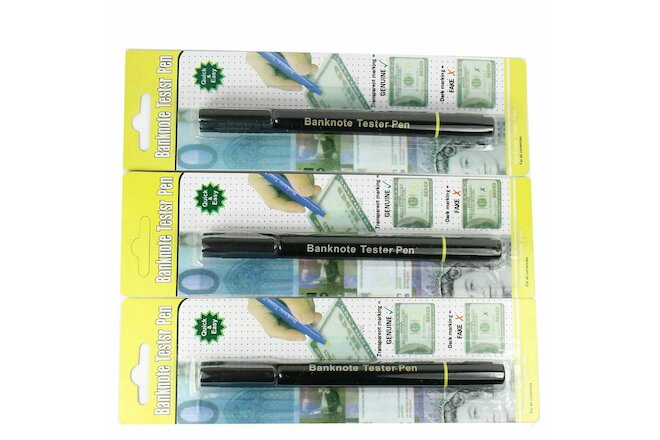 3 Pack Counterfeit Money Detector Pen Banknote Tester Currency Cash 2in1