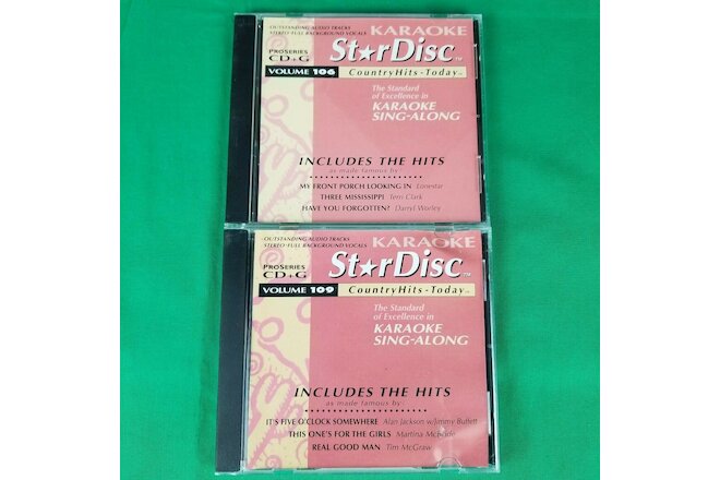 Pre-Owned Lot of 2 StarDisc Karaoke Country Classics CD+G Volume 106 & 109