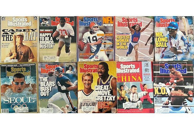 Sports Illustrated July - Sept. 1988 LOT 10 Vintage Issues (sold as LOT or solo)