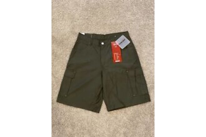 Vintage Levis Flyweight Cargo Shorts Boys Kids Size 33W Husky Green (4-06)