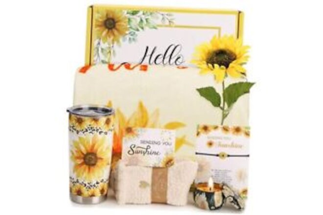 Sending Sunshine Gift, 7pcs Sunflower Gifts for Women, Get Well Soon Yellow