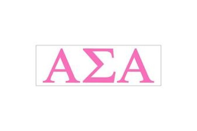 Alpha Sigma Alpha Greek Sorority Sticker Decal, 2.5 Inches Tall, Pink
