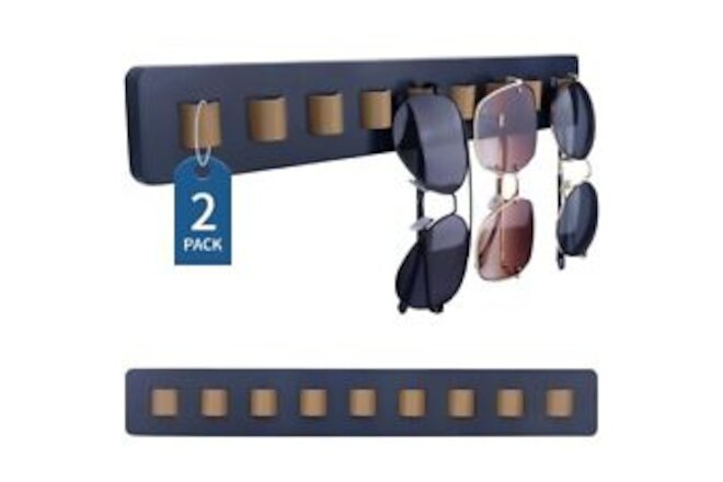 Sunglass Organizer Wall Mounted Wood Sunglass Holder Sunglasses Rack for 2 Pack