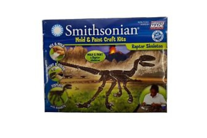 Smithsonian Mold and Paint Raptor Skeleton Kit-NEW SEALED Dinosaur!