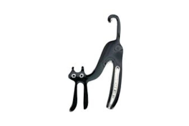 Stretching Scared Skinny Black Cat Metal Enamel Lapel Pin - Brand New