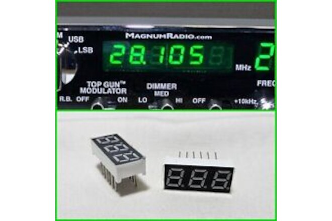 Magnum S-6 S-9 CB 10 Meter Radio Green Frequency Display LEDs  Oem Parts (2 Pcs)