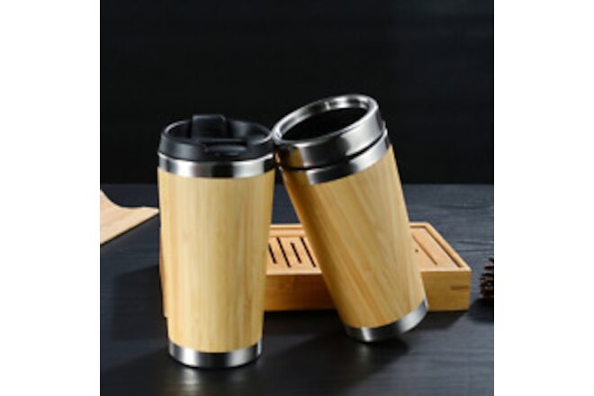 Bamboo Coffee Cup - Eco-Friendly Reusable Travel Mug with Lid - Sustainable & St
