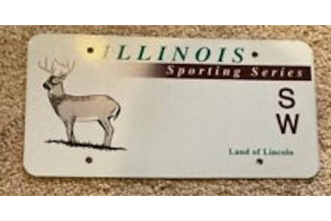 VERY RARE -PROOF BLANK SAMPLE Discontinued Illinois Sporting Series Lice Plate