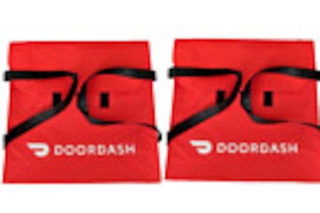 (2) NEW 19x19x6" DoorDash Insulated Pizza Bag Holder Red w/ Handles Door Dash