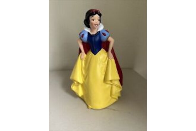 Vintage Disney 9” Snow White Hard Plastic Piggy Coin Bank With Stopper