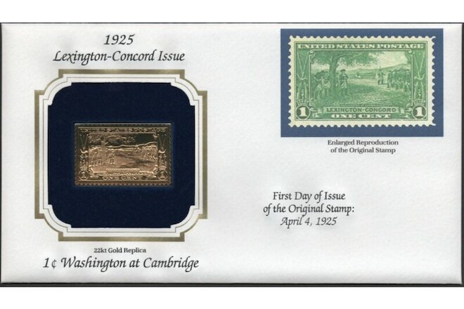 1925 Lexington-Concord Issue U.S Golden Replicas of Classic Stamps. Set of 2