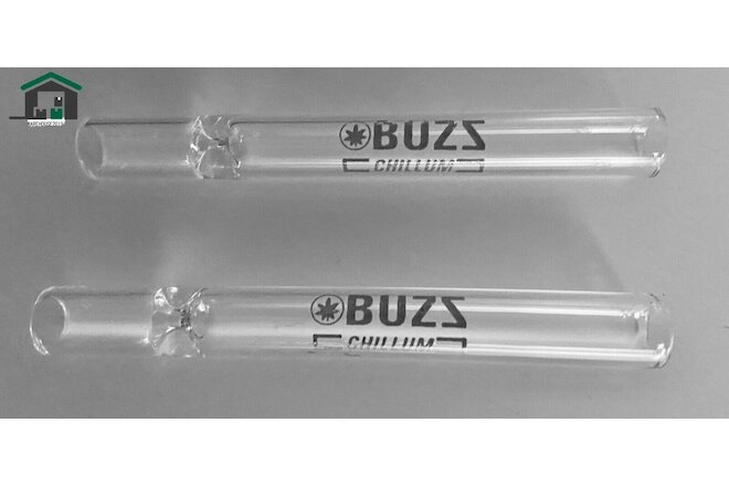 BUZZ Chillum Straight Glass One Hitter 4" Tobacco Pipe USA MADE (Pack of 5)